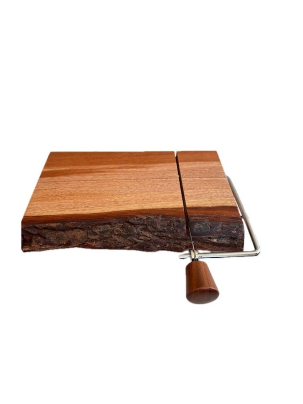 New Live Edge Mahogany Wood Cheese Slicer Cutting Board